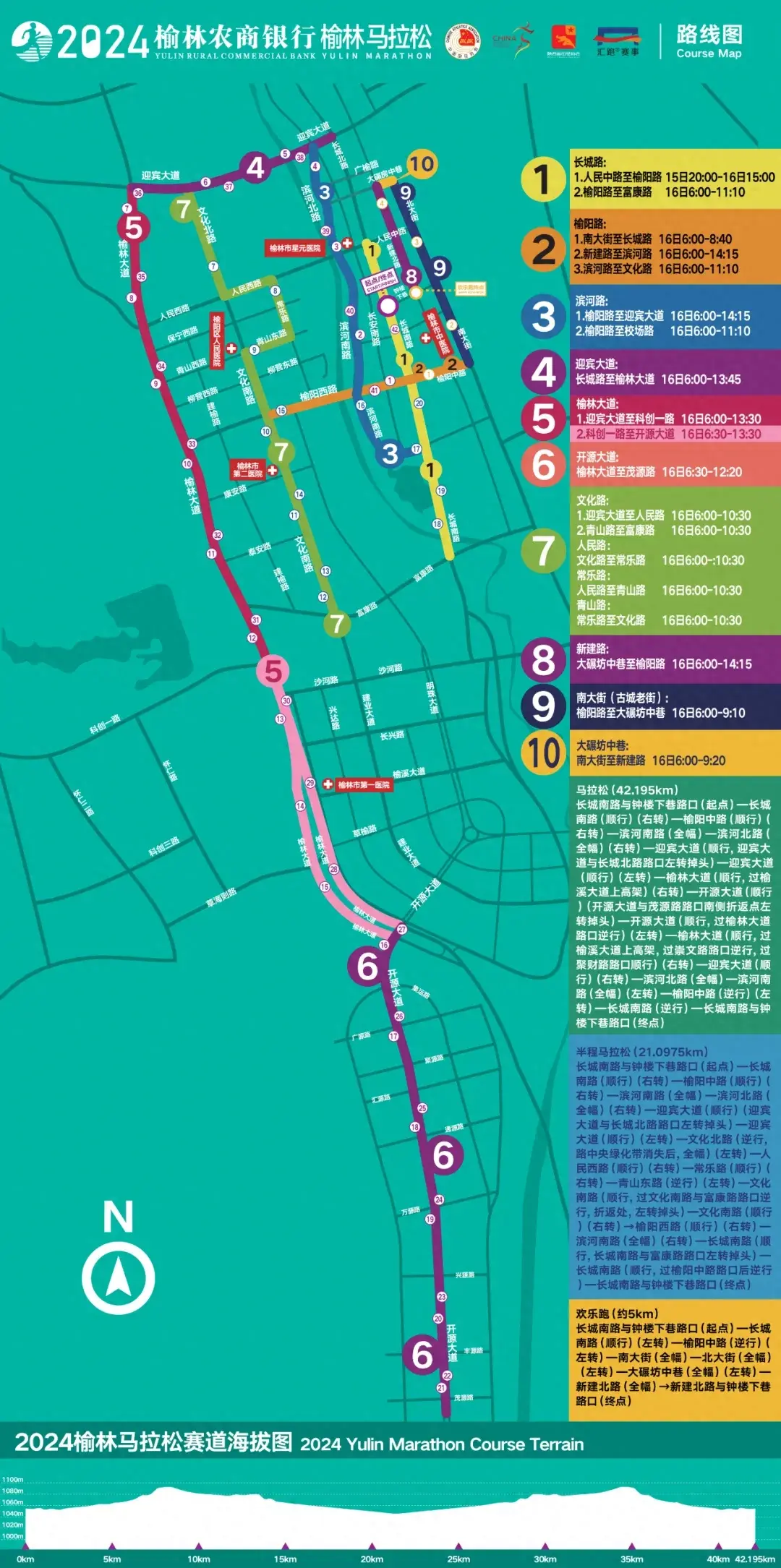 @所有人 2024榆林马拉松赛期间，榆林中心城区部分道路交通管制